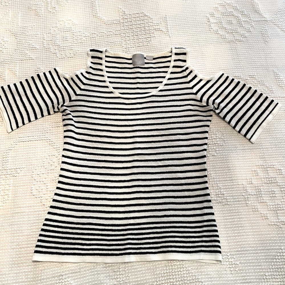 Cold Shoulder Striped Top